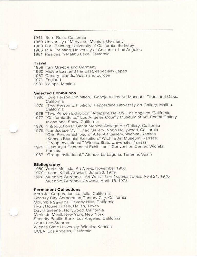 Mount St. Mary's College [University] Fine Arts Gallery Exhibitions 81/82