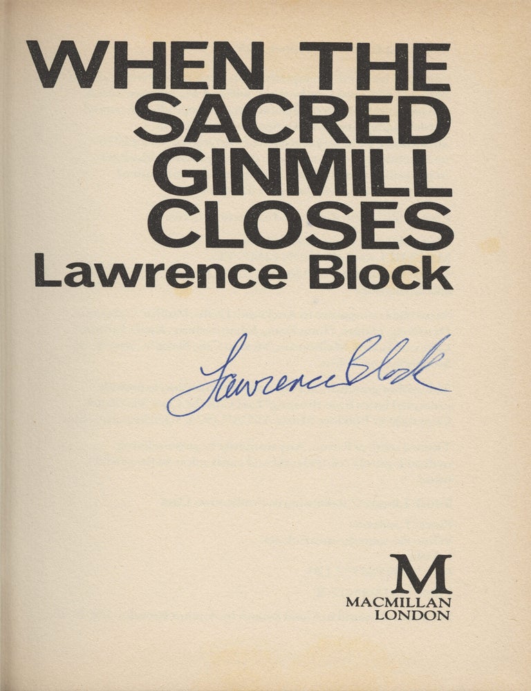 When the Sacred Ginmill Closes