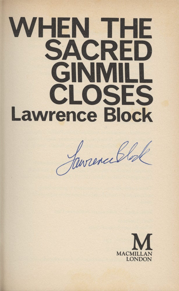 When the Sacred Ginmill Closes