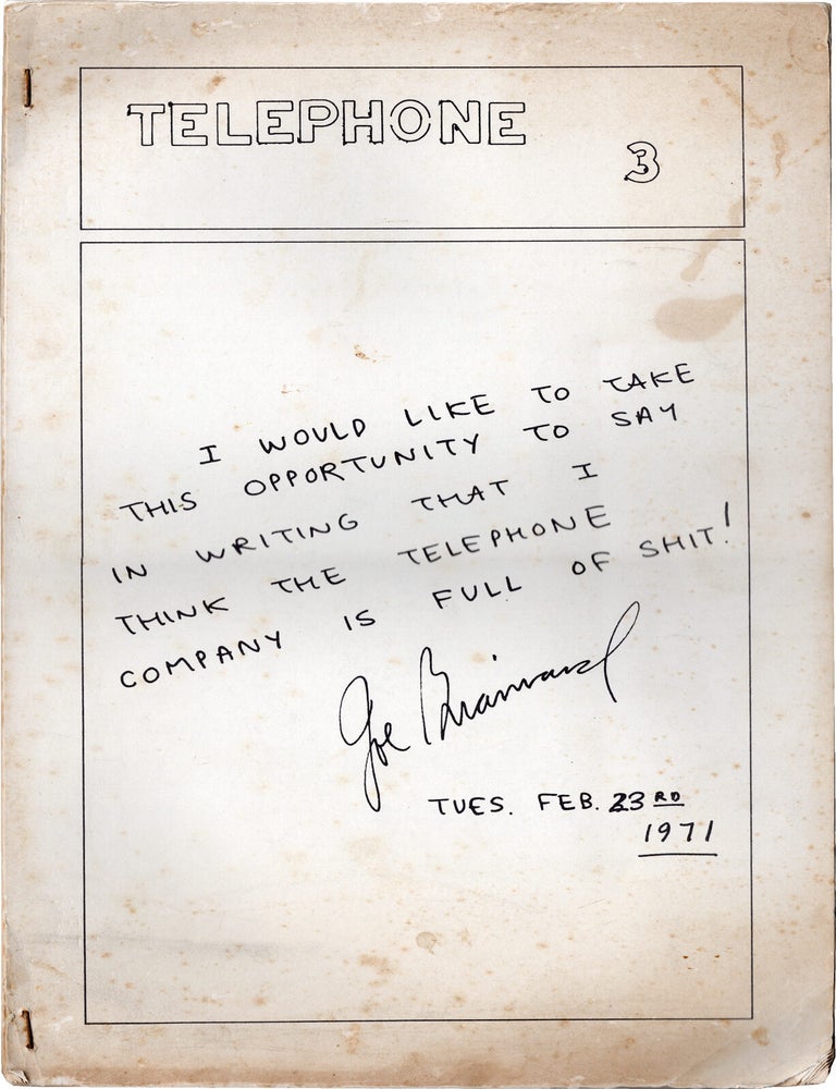 Telephone: No. 3 (Inscribed by Joe Brainerd