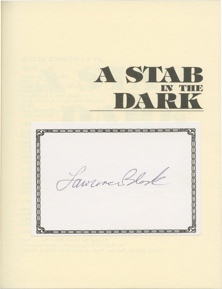 A Stab in the Dark