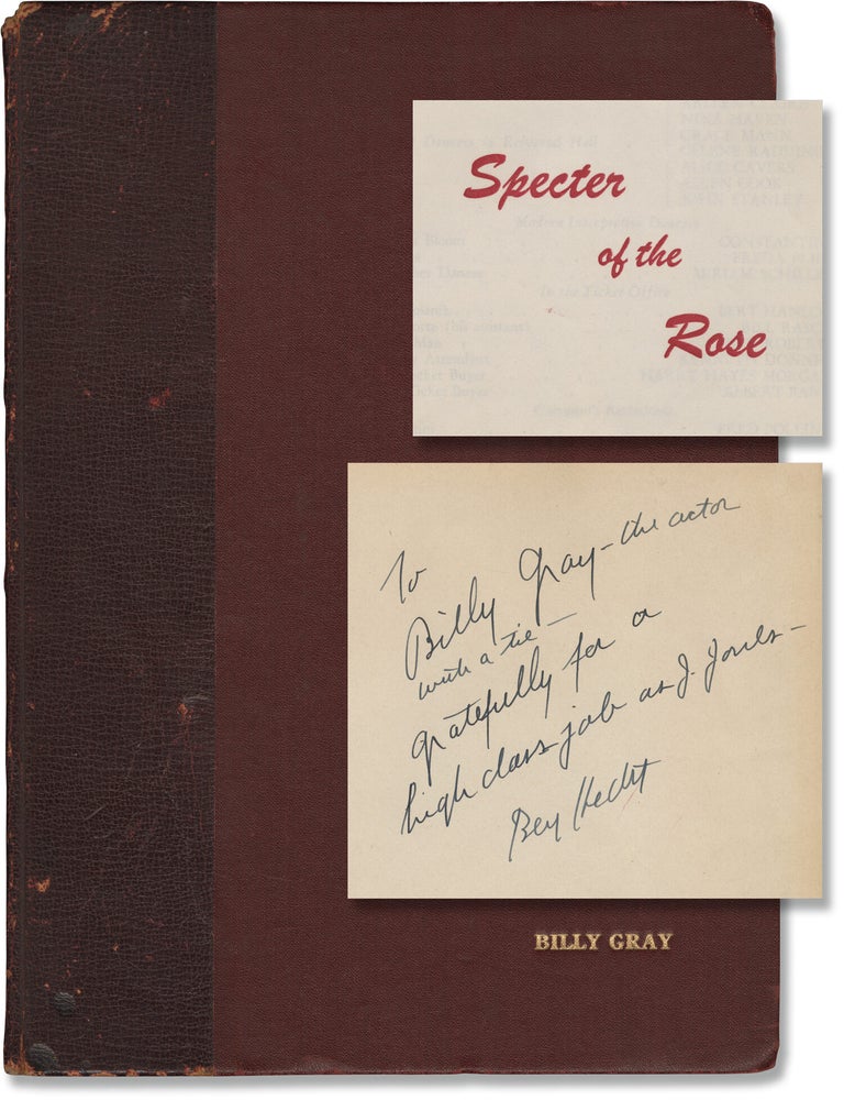 Specter [Spectre] of the Rose (Original screenplay for the 1946 film noir, specially bound copy...
