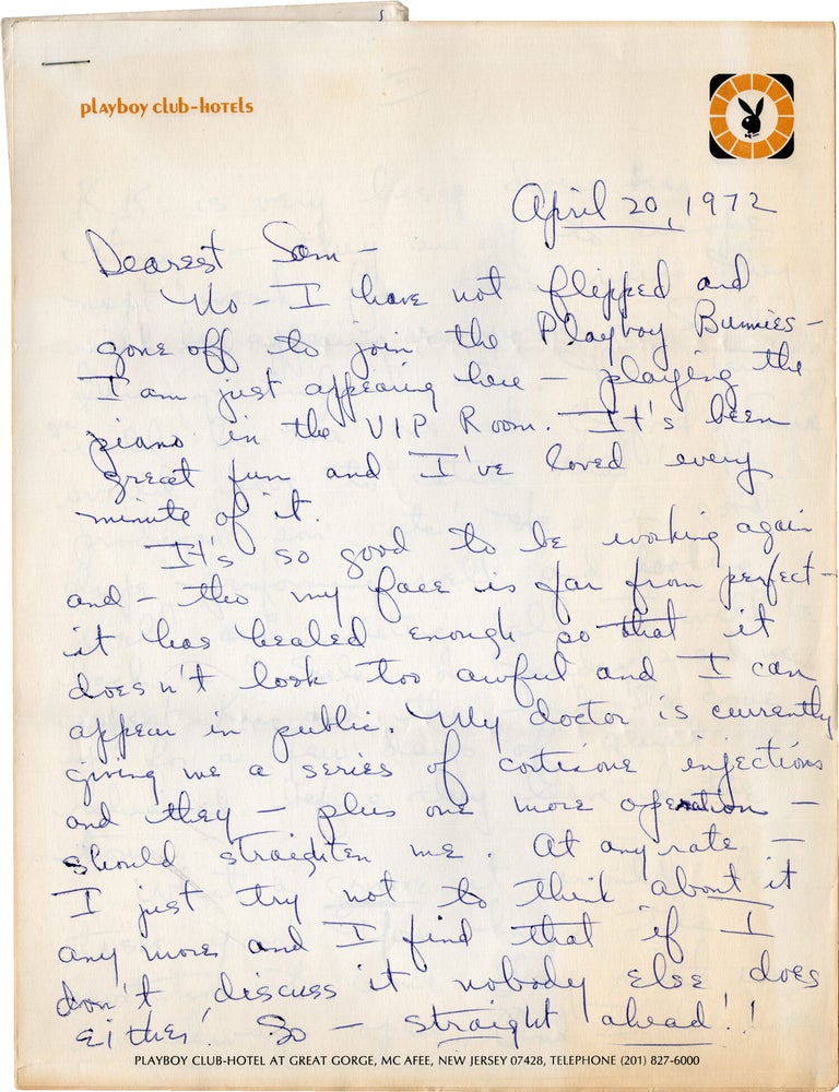 Small archive regarding Kris Kristofferson belonging to Kristofferson's then romantic partner, British actress Samantha Eggar, including an original photograph of Kristofferson with an inscribed poem written in the margins in Kristofferson's hand