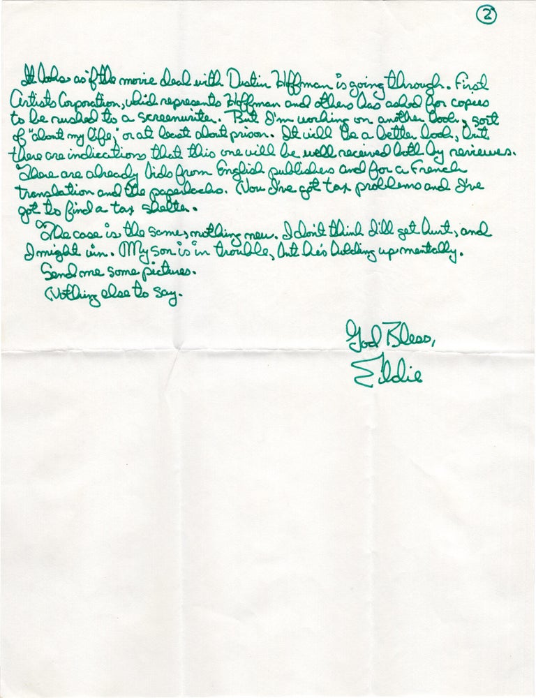 Archive of original correspondence, vernacular photographs, and ephemera from and regarding Edward Bunker, while imprisoned during the writing and publication of his first novel "No Beast So Fierce," and the development the novel's film adaptation, the landmark 1978 New Hollywood film "Straight Time," circa 1970-1977