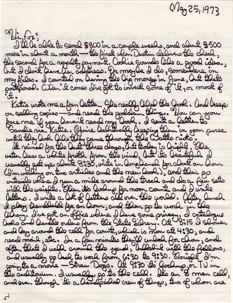 Archive of original correspondence, vernacular photographs, and ephemera from and regarding Edward Bunker, while imprisoned during the writing and publication of his first novel "No Beast So Fierce," and the development the novel's film adaptation, the landmark 1978 New Hollywood film "Straight Time," circa 1970-1977