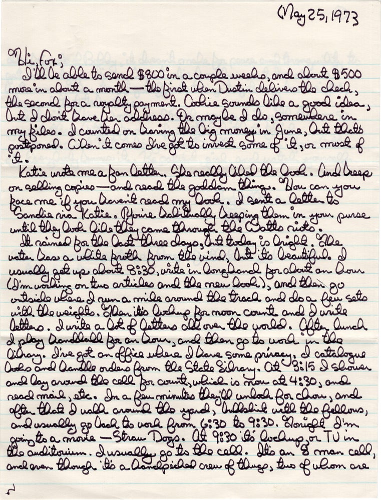 Archive of original correspondence, vernacular photographs, and ephemera from and regarding Edward Bunker, while imprisoned during the writing and publication of his first novel "No Beast So Fierce," and the development the novel's film adaptation, the landmark 1978 New Hollywood film "Straight Time," circa 1970-1977
