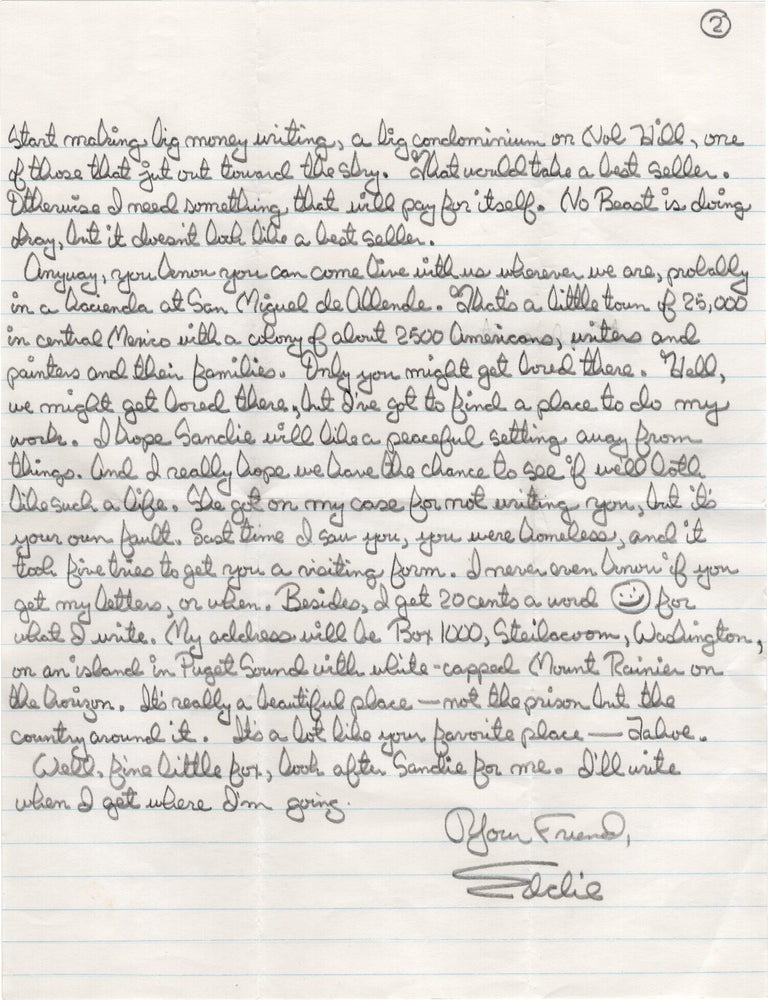 Archive of original correspondence, vernacular photographs, and ephemera from and regarding Edward Bunker, while imprisoned during the writing and publication of his first novel "No Beast So Fierce," and the development the novel's film adaptation, the landmark 1978 New Hollywood film "Straight Time," circa 1970-1977