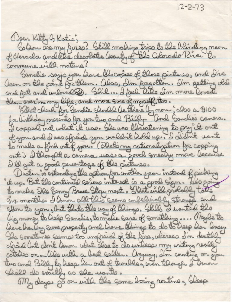 Archive of original correspondence, vernacular photographs, and ephemera from and regarding Edward Bunker, while imprisoned during the writing and publication of his first novel "No Beast So Fierce," and the development the novel's film adaptation, the landmark 1978 New Hollywood film "Straight Time," circa 1970-1977