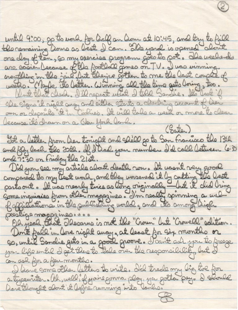 Archive of original correspondence, vernacular photographs, and ephemera from and regarding Edward Bunker, while imprisoned during the writing and publication of his first novel "No Beast So Fierce," and the development the novel's film adaptation, the landmark 1978 New Hollywood film "Straight Time," circa 1970-1977