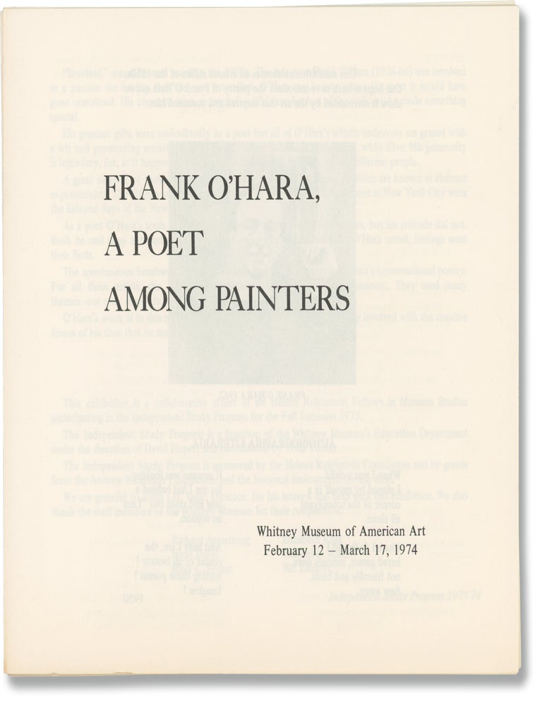 Book #173411] Frank O'Hara: A Poet Among Painters (Original catalog for the 1974...