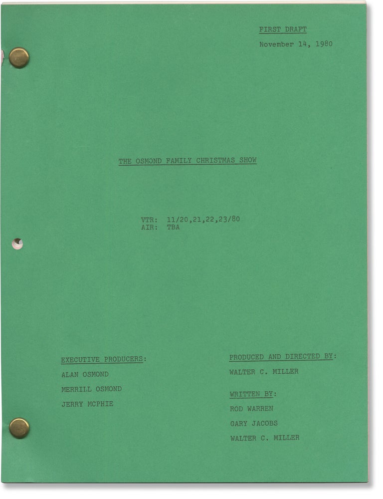 The Osmond Family Christmas Show (Original screenplay for the 1980 television special